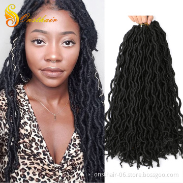 Goddess Nu Locs Soft Crochet Hair Braids Synthetic Hair Root Faux Locs Curly 18inch 24 Synthetic Fibres Curly Weave 10-30days